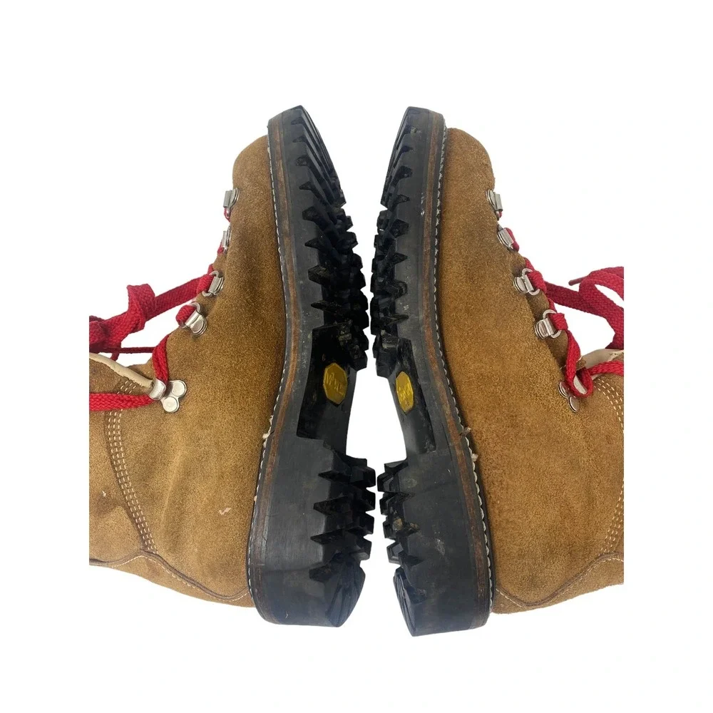 Wood-N-Stream 6  M Mountaineer Hiking Red‎  Laces Tan Suede Boots